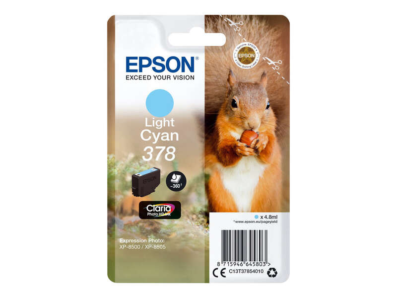 CARTUCHO ORIGINAL Epson 378 Cyan Light Cartucho de Tinta Original - C13T37854010