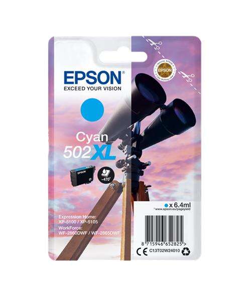 CARTUCHO ORIGINAL Epson 502XL Cyan Cartucho de Tinta Original - C13T02W24010