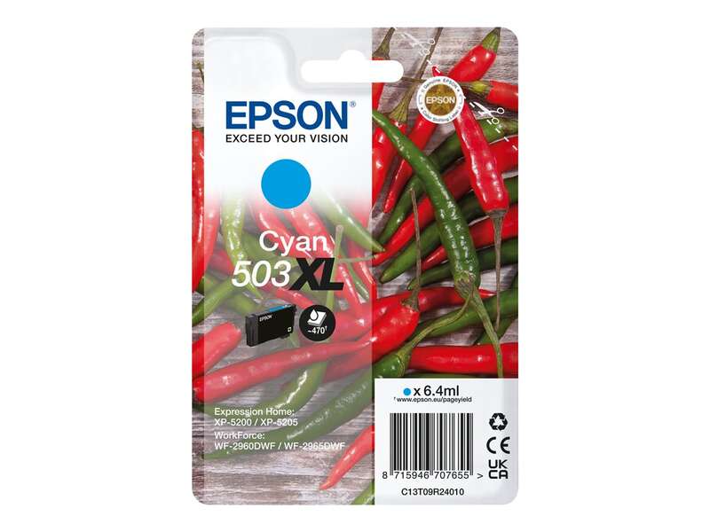 CARTUCHO ORIGINAL Epson 503XL Cyan Cartucho de Tinta Original - C13T09R24010