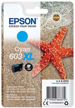 CARTUCHO ORIGINAL Epson 603XL Cyan Cartucho de Tinta Original - C13T03A24010