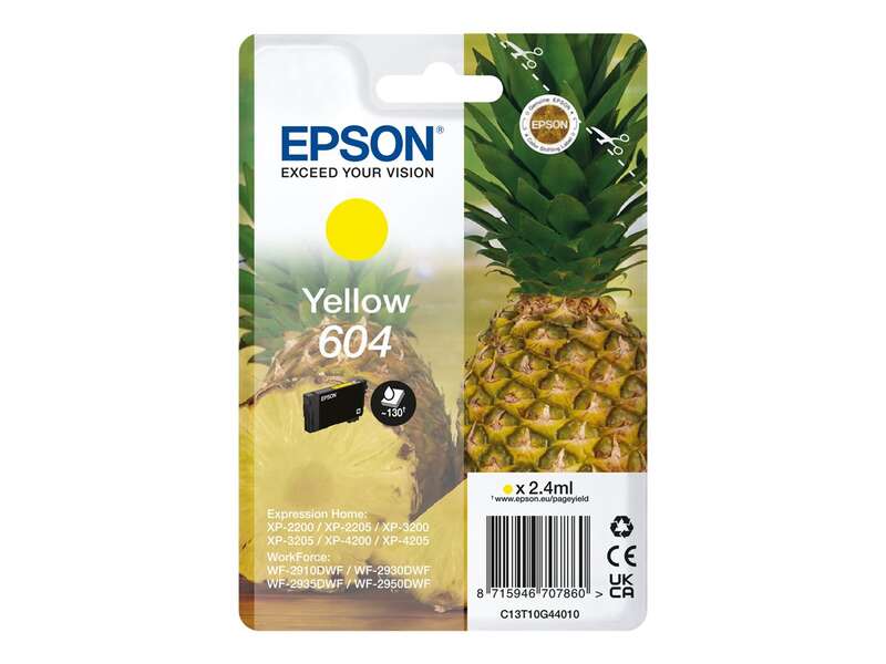 CARTUCHO ORIGINAL Epson 604 Amarillo Cartucho de Tinta Original - C13T10G44010