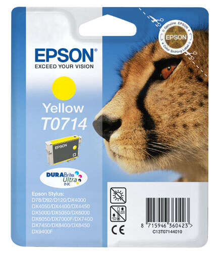 CARTUCHO ORIGINAL Epson T0714 Amarillo Cartucho de Tinta Original - C13T07144012