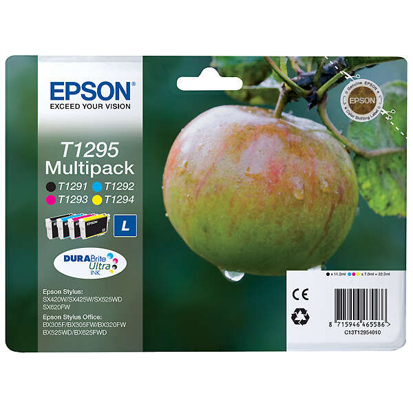 CARTUCHO ORIGINAL Epson T1295 Pack de 4 Cartuchos de Tinta Originales - C13T12954012