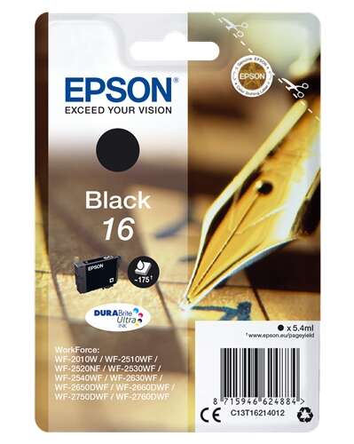 CARTUCHO ORIGINAL Epson T1621 Negro Cartucho de Tinta Original - C13T16214012