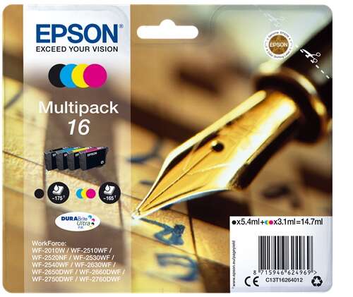 CARTUCHO ORIGINAL Epson T1626 Pack de 4 Cartuchos de Tinta Originales - C13T16264012