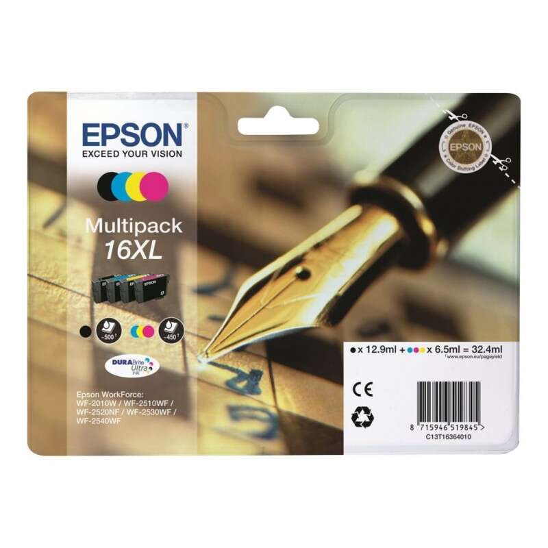 CARTUCHO ORIGINAL Epson T1636 Pack de 4 Cartuchos de Tinta Originales - C13T16364012