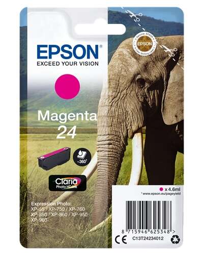 CARTUCHO ORIGINAL Epson T2423 (24) Magenta Cartucho de Tinta Original - C13T24234012