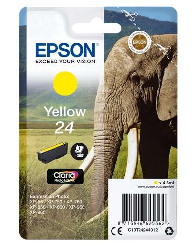 CARTUCHO ORIGINAL Epson T2424 (24) Amarillo Cartucho de Tinta Original - C13T24244012