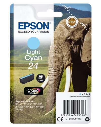 CARTUCHO ORIGINAL Epson T2425 (24) Cyan Light Cartucho de Tinta Original - C13T24254012