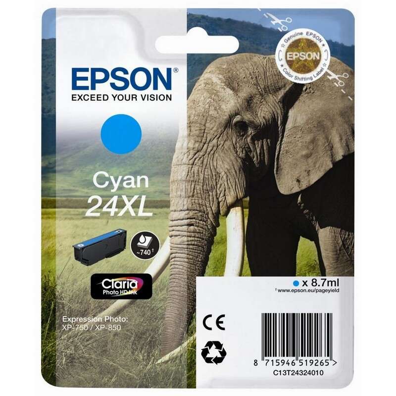 CARTUCHO ORIGINAL Epson T2432 (24XL) Cyan Cartucho de Tinta Original - C13T24324012