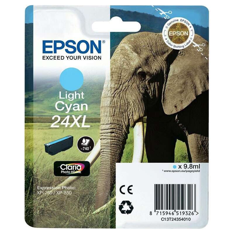 CARTUCHO ORIGINAL Epson T2435 (24XL) Cyan Light Cartucho de Tinta Original - C13T24354012