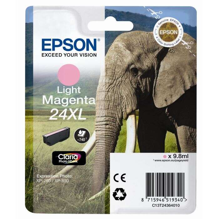 CARTUCHO ORIGINAL Epson T2436 (24XL) Magenta Light Cartucho de Tinta Original - C13T24364012