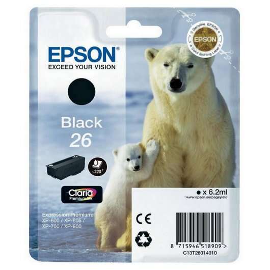 CARTUCHO ORIGINAL Epson T2601 (26) Negro Cartucho de Tinta Original - C13T26014012