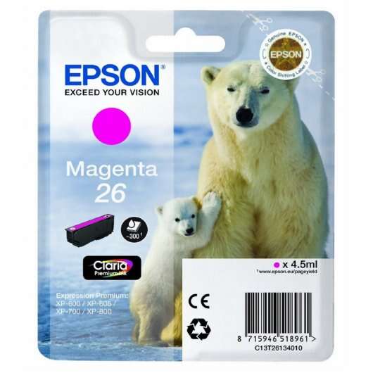 CARTUCHO ORIGINAL Epson T2613 (26) Magenta Cartucho de Tinta Original - C13T26134012