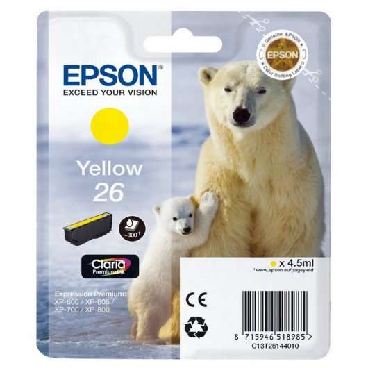 CARTUCHO ORIGINAL Epson T2614 (26) Amarillo Cartucho de Tinta Original - C13T26144012