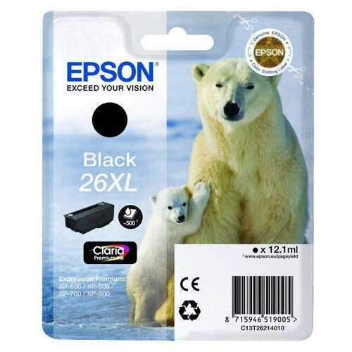CARTUCHO ORIGINAL Epson T2621 (26XL) Negro Cartucho de Tinta Original - C13T26214012