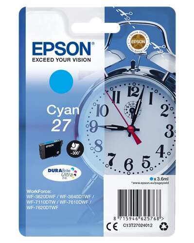 CARTUCHO ORIGINAL Epson T2702 (27) Cyan Cartucho de Tinta Original - C13T27024012