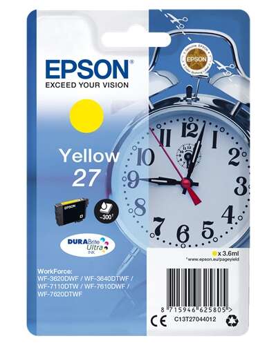 CARTUCHO ORIGINAL Epson T2704 (27) Amarillo Cartucho de Tinta Original - C13T27044012