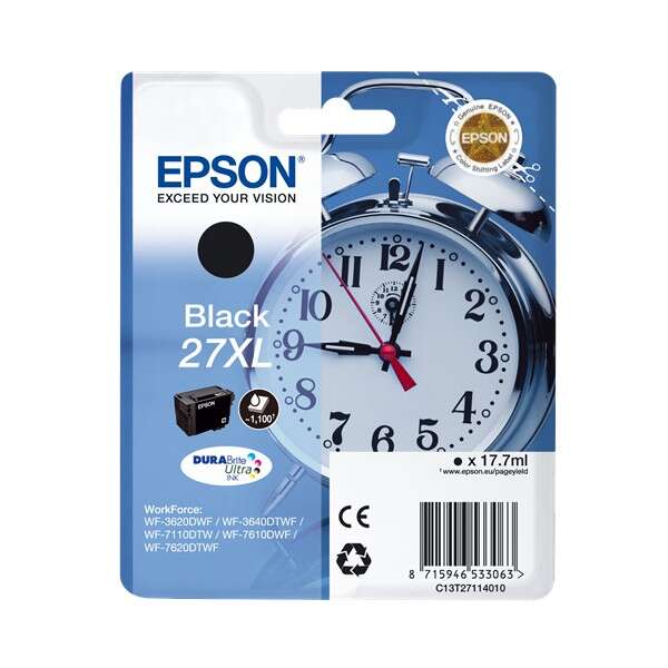 CARTUCHO ORIGINAL Epson T2711 (27XL) Negro Cartucho de Tinta Original - C13T27114012