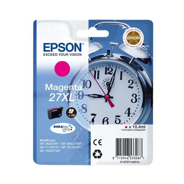 CARTUCHO ORIGINAL Epson T2713 (27XL) Magenta Cartucho de Tinta Original - C13T27134012