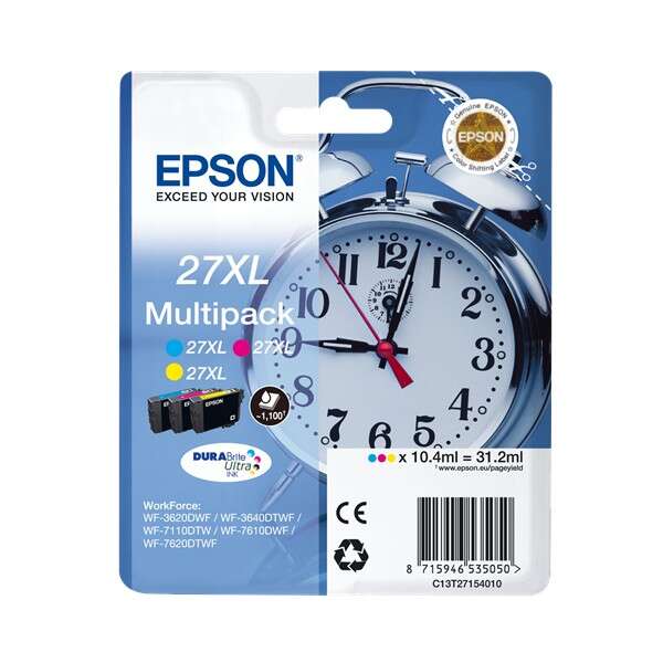 CARTUCHO ORIGINAL Epson T2715 (27XL) Pack de 3 Cartuchos de Tinta Originales - C13T27154012