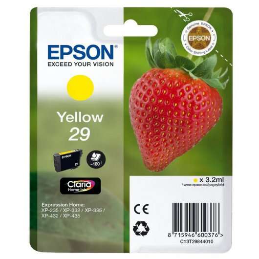 CARTUCHO ORIGINAL Epson T2984 (29) Amarillo Cartucho de Tinta Original - C13T29844012
