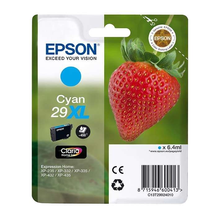 CARTUCHO ORIGINAL Epson T2992 (29XL) Cyan Cartucho de Tinta Original - C13T29924012