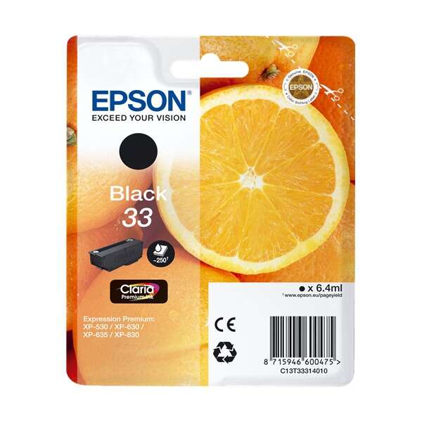 CARTUCHO ORIGINAL Epson T3331 (33) Negro Cartucho de Tinta Original - C13T33314012
