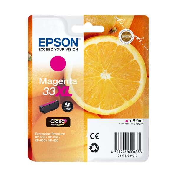 CARTUCHO ORIGINAL Epson T3363 (33XL) Magenta Cartucho de Tinta Original - C13T33634012