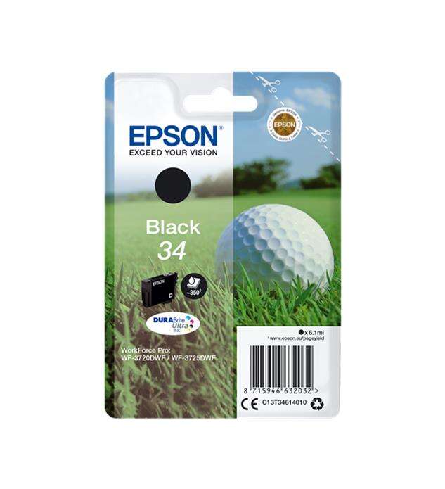 CARTUCHO ORIGINAL Epson T3461 (34) Negro Cartucho de Tinta Original - C13T34614010