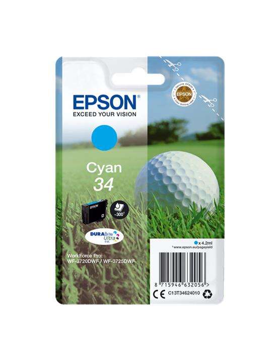 CARTUCHO ORIGINAL Epson T3462 (34) Cyan Cartucho de Tinta Original - C13T34624010