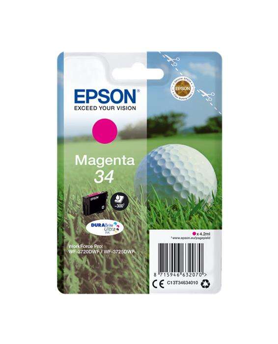 CARTUCHO ORIGINAL Epson T3463 (34) Magenta Cartucho de Tinta Original - C13T34634010