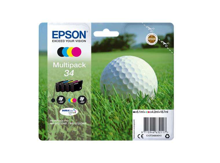 CARTUCHO ORIGINAL Epson T3466 Pack de 4 Cartuchos de Tinta Originales - C13T34664010