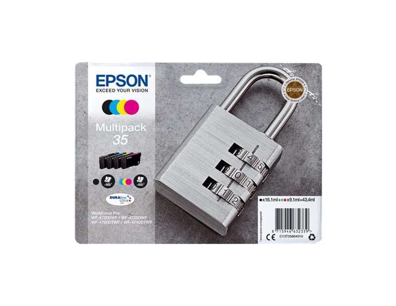 CARTUCHO ORIGINAL Epson T3586 (35) Pack de 4 Cartuchos de Tinta Originales - C13T35864010