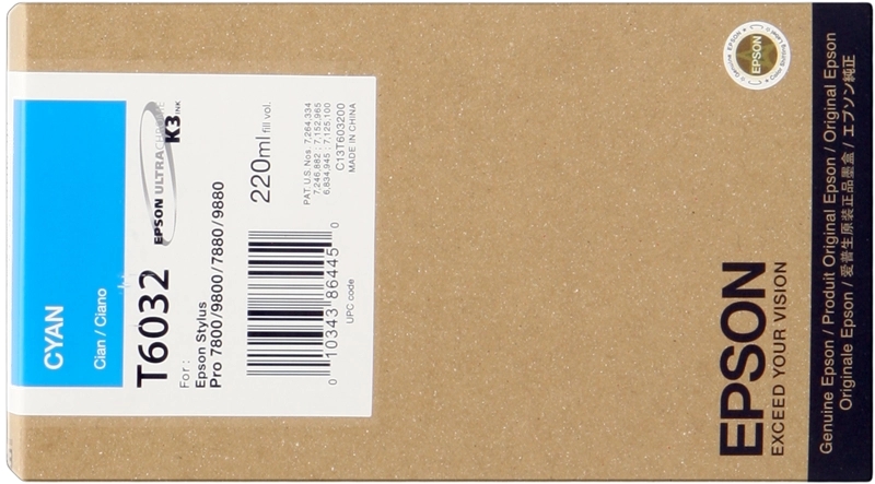 CARTUCHO ORIGINAL Epson T6032 Cyan Cartucho de Tinta Original - C13T603200