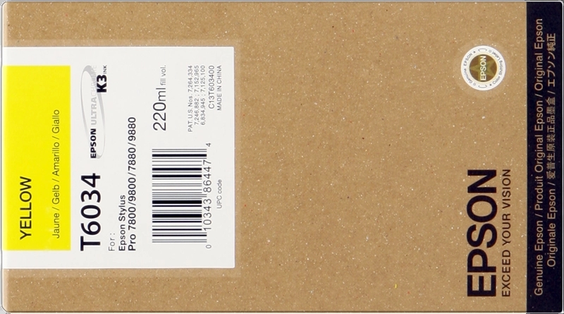 CARTUCHO ORIGINAL Epson T6034 Amarillo Cartucho de Tinta Original - C13T603400