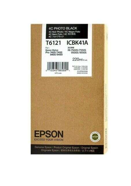 CARTUCHO ORIGINAL Epson T6121 Negro Photo Cartucho de Tinta Original - C13T612100