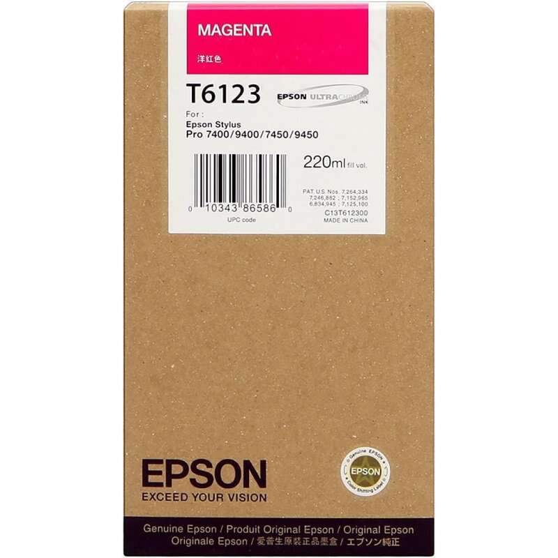 CARTUCHO ORIGINAL Epson T6123 Magenta Cartucho de Tinta Original - C13T612300