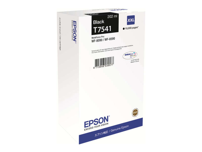 CARTUCHO ORIGINAL Epson T7541 Negro Cartucho de Tinta Original - C13T754140/C13T75414N