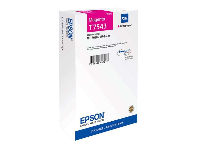 CARTUCHO ORIGINAL Epson T7543 Magenta Cartucho de Tinta Original - C13T754340/C13T75434N