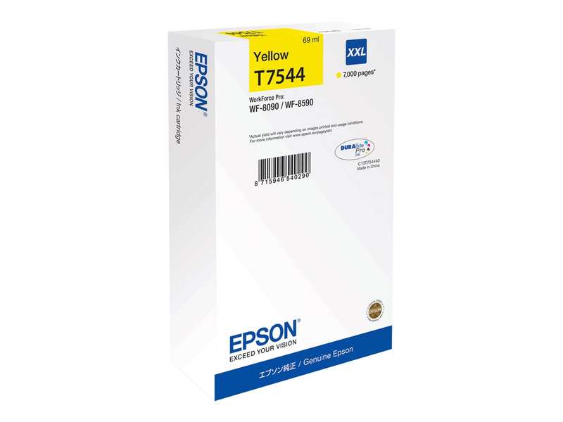 CARTUCHO ORIGINAL Epson T7544 Amarillo Cartucho de Tinta Original - C13T754440/C13T75444N