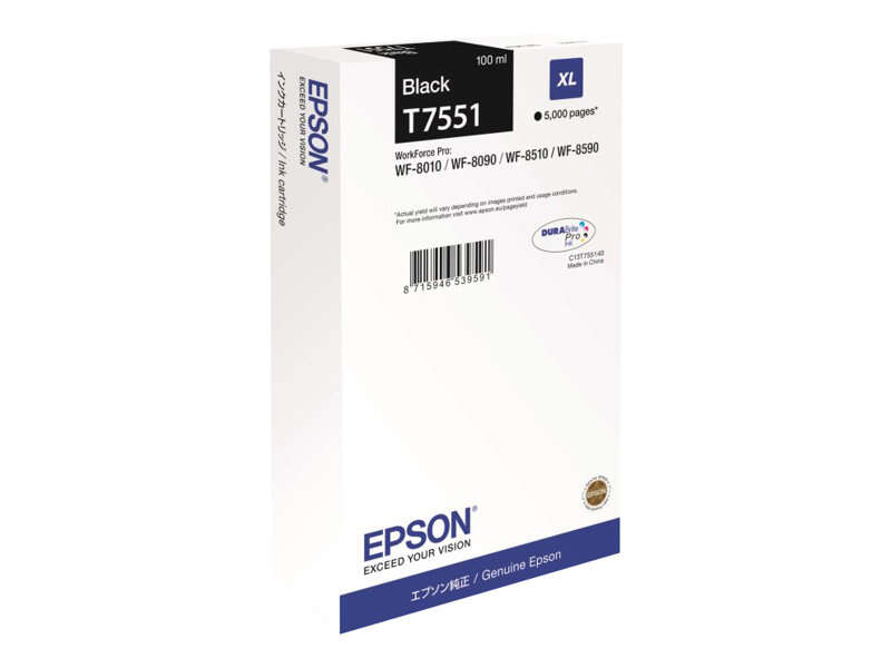 CARTUCHO ORIGINAL Epson T7551 Negro Cartucho de Tinta Original - C13T755140/C13T75514N