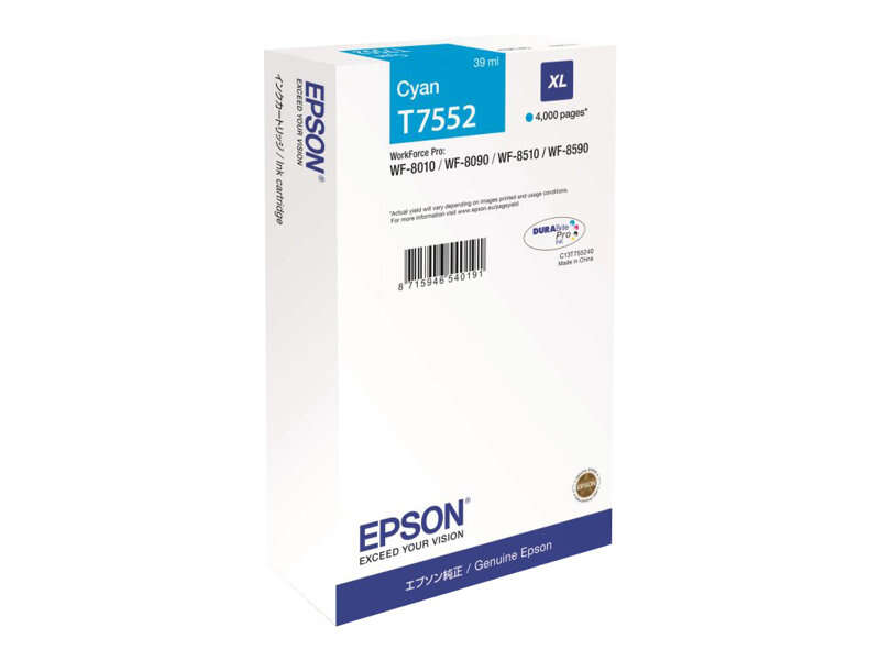 CARTUCHO ORIGINAL Epson T7552 Cyan Cartucho de Tinta Original - C13T755240/C13T75524N