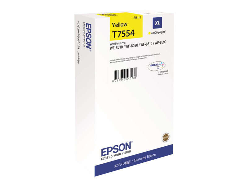 CARTUCHO ORIGINAL Epson T7554 Amarillo Cartucho de Tinta Original - C13T755440/C13T75544N