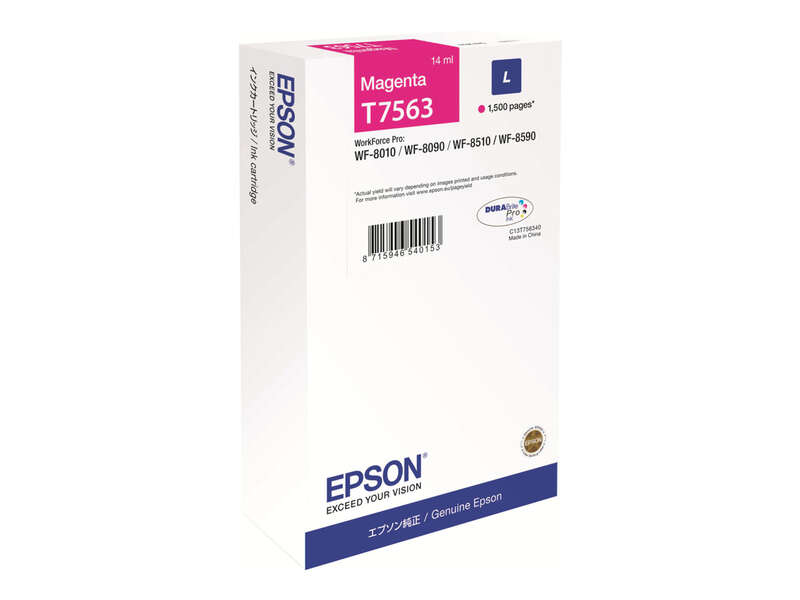 CARTUCHO ORIGINAL Epson T7563 Magenta Cartucho de Tinta Original - C13T756340/C13T75634N