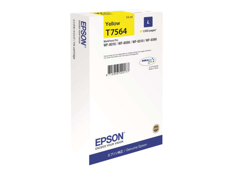 CARTUCHO ORIGINAL Epson T7564 Amarillo Cartucho de Tinta Original - C13T756440/C13T75644N