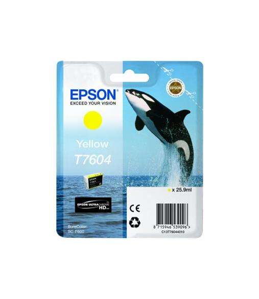 CARTUCHO ORIGINAL Epson T7604 Amarillo Cartucho de Tinta Original - C13T76044010