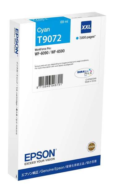 CARTUCHO ORIGINAL Epson T9072 Cyan Cartucho de Tinta Original - C13T907240