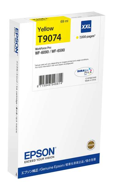 CARTUCHO ORIGINAL Epson T9074 Amarillo Cartucho de Tinta Original - C13T907440