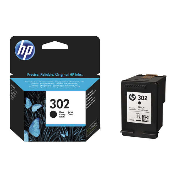 CARTUCHO ORIGINAL HP 302 Negro Cartucho de Tinta Original - F6U66AE